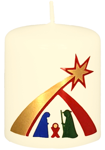 Weihnachtskerze 60/50 mm, Dek. 4037, VE 50 Stück